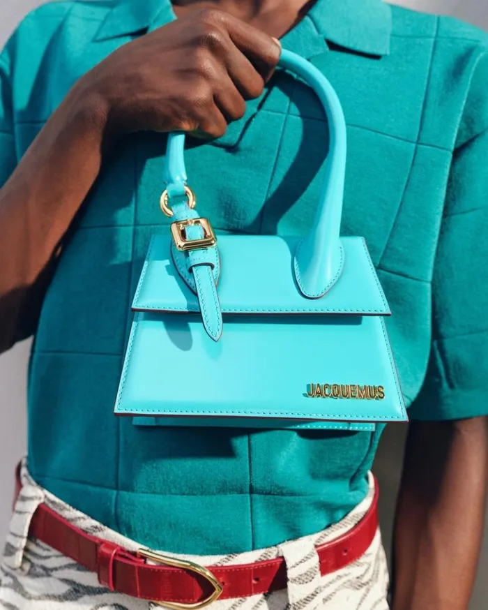 Women Crossbody and Handbags JACQUEMUS The Medium Chiquito With Buckle Turquoise Women Crossbody and Handbags JACQUEMUS The Medium Chiquito With Buckle Turquoise