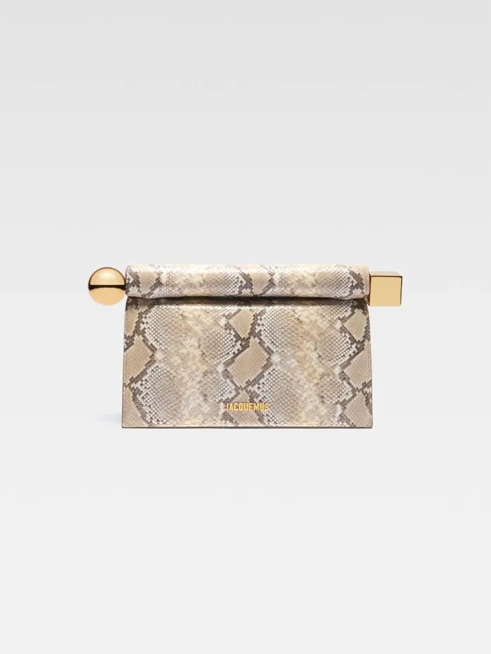 Women Crossbody and Handbags JACQUEMUS The Rond Carr Clutch Beige