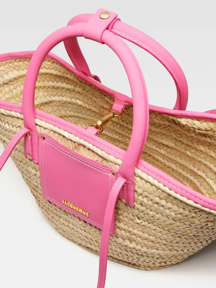 Women Crossbody and Handbags JACQUEMUS The Soli Basket Dark Pink Women Crossbody and Handbags JACQUEMUS The Soli Basket Dark Pink
