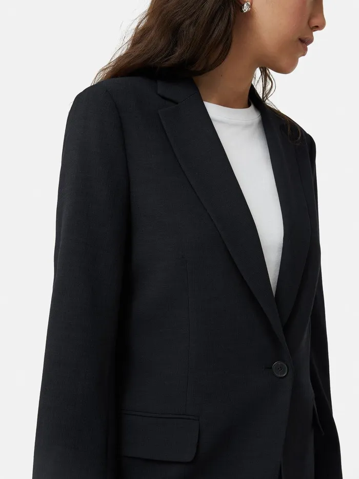 Women Crosshatch Knox Blazer Navy Jigsaw Suits and Tailoring
