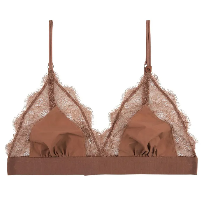 Women Cup A To D Love Stories Love Lace Bralette Medium Brown