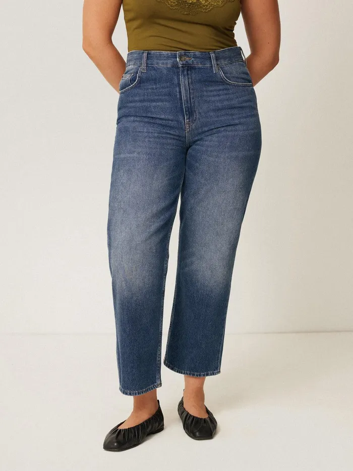 Women Delmont Cropped Tapered Jean Blue Jigsaw Trousers