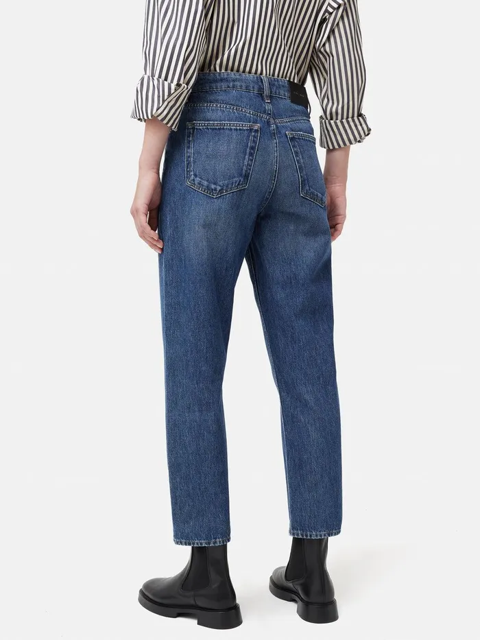 Women Delmont Cropped Tapered Jean Blue Jigsaw Trousers