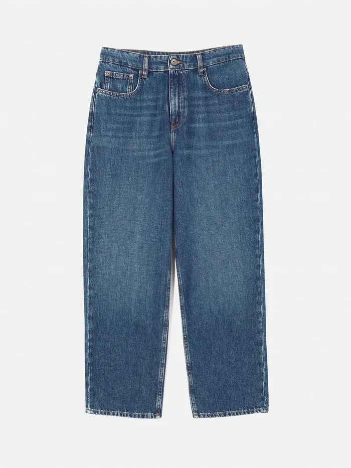 Women Delmont Cropped Tapered Jean Blue Jigsaw Trousers