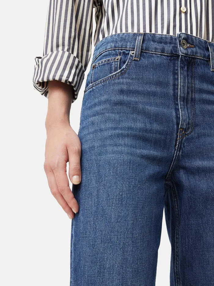 Women Delmont Cropped Tapered Jean Blue Jigsaw Trousers