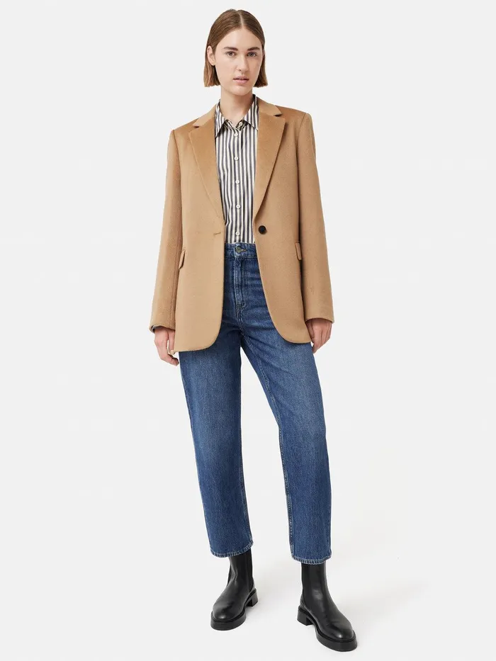 Women Delmont Cropped Tapered Jean Blue Jigsaw Trousers
