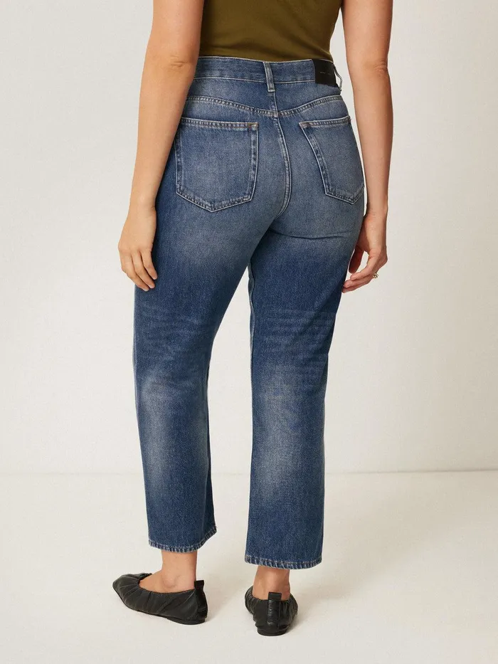 Women Delmont Cropped Tapered Jean Blue Jigsaw Trousers