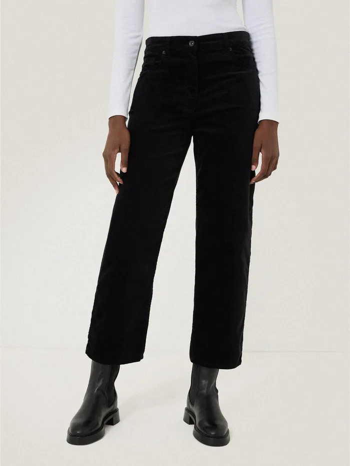 Women Delmont Velvet Tapered Jean Black Jigsaw Party
