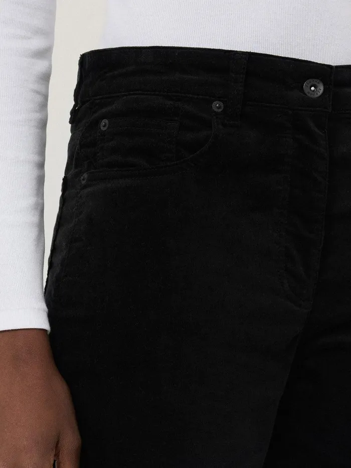 Women Delmont Velvet Tapered Jean Black Jigsaw Party