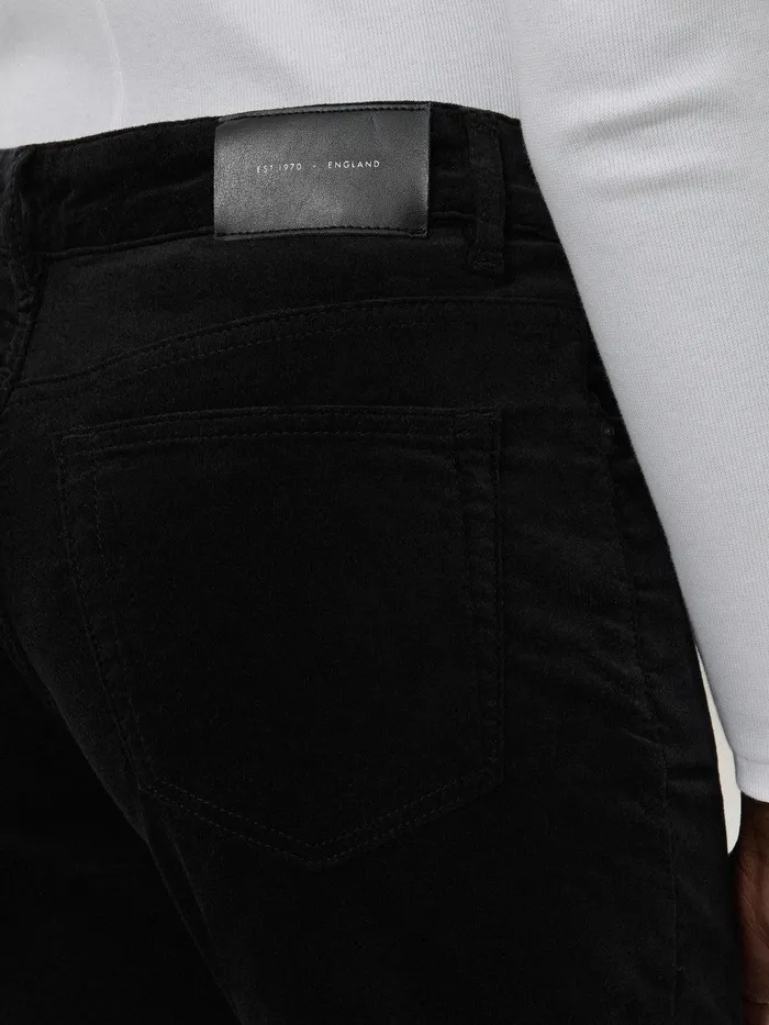 Women Delmont Velvet Tapered Jean Black Jigsaw Party