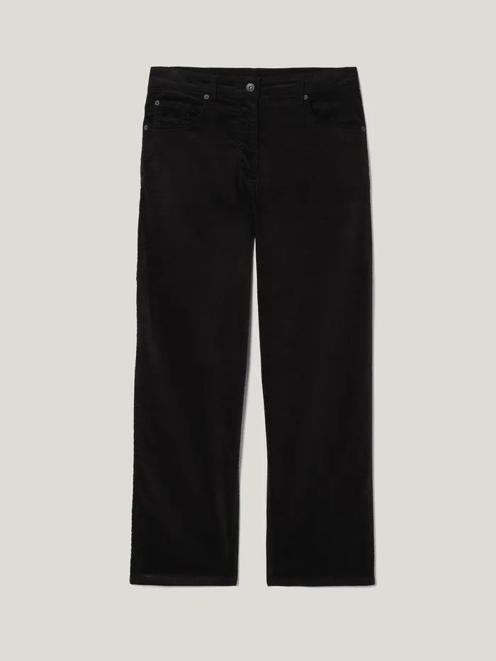 Women Delmont Velvet Tapered Jean Black Jigsaw Party