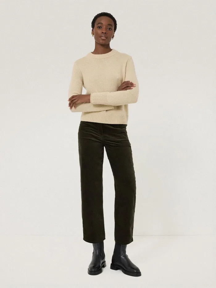 Women Delmont Velvet Tapered Jean Dark Green Jigsaw Trousers