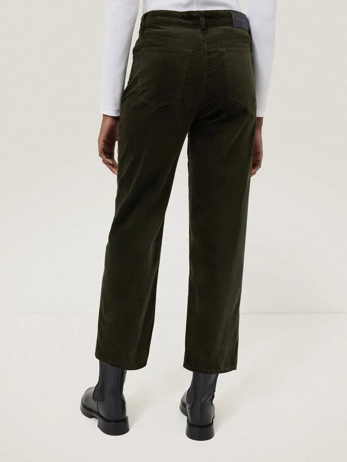Women Delmont Velvet Tapered Jean Dark Green Jigsaw Trousers