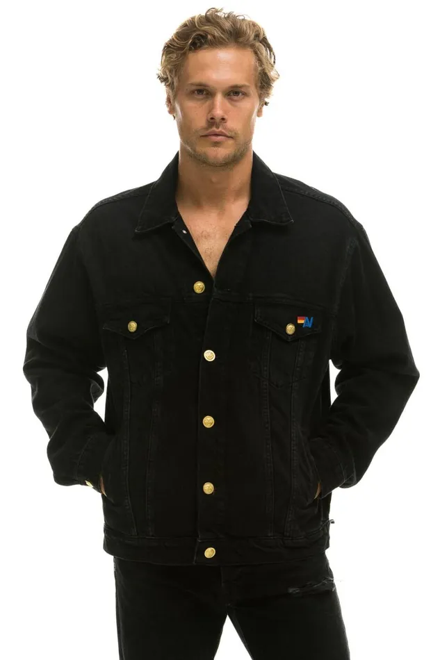 Women Denim Aviator Nation LOCALS ONLY OVERSIZED CONCERT DENIM JACKET 8211 VINTAGE BLACK Women Denim Aviator Nation LOCALS ONLY OVERSIZED CONCERT DENIM JACKET 8211 VINTAGE BLACK