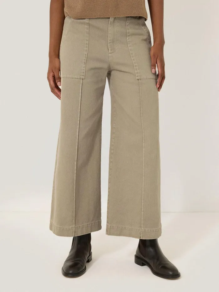 Women Denim Sailor Trouser Brown Jigsaw Denim