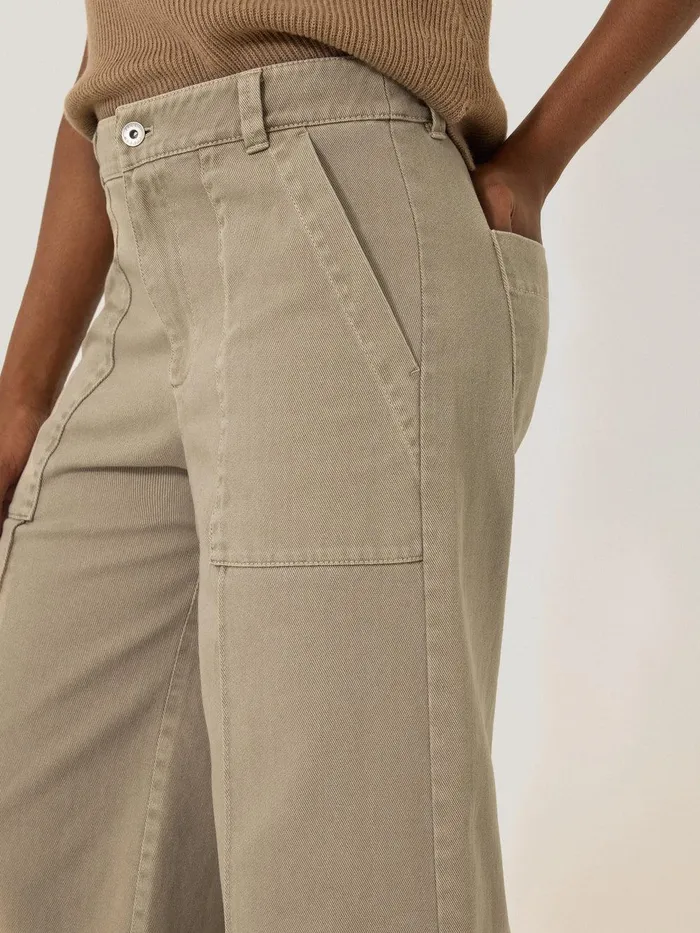 Women Denim Sailor Trouser Brown Jigsaw Denim