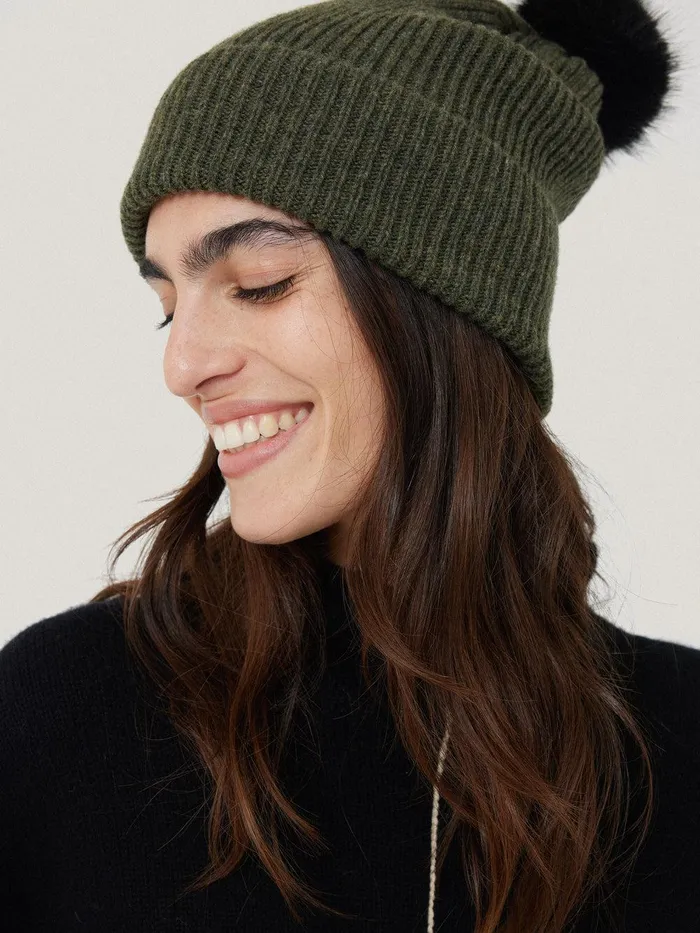Women Donegal Pom Hat Green Jigsaw Knitwear and Cashmere