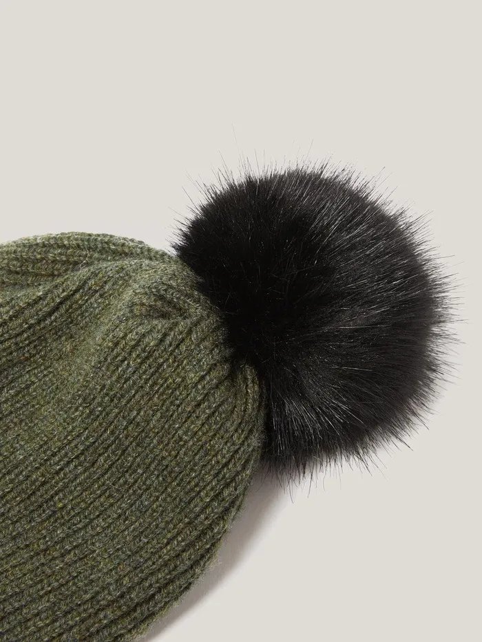 Women Donegal Pom Hat Green Jigsaw Knitwear and Cashmere