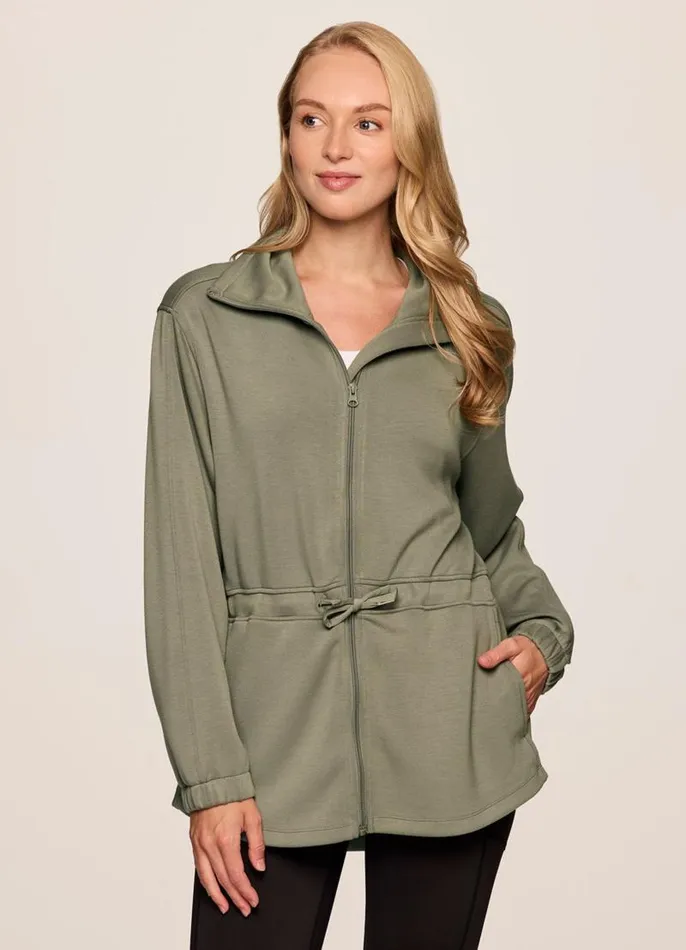 Women Downtown Scuba Anorak Jacket Olive RBX Active Sweatshirts