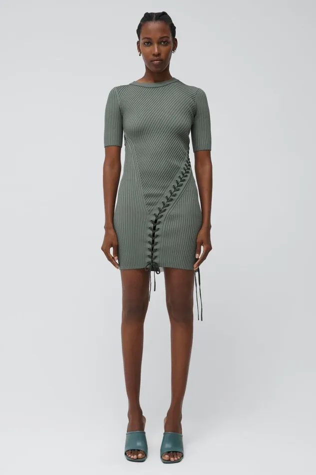 Women Dresses and Jumpsuits Jonathan Simkhai Gilly Dress Green Multi Mini Dress W Short Sleeves