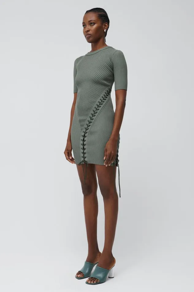 Women Dresses and Jumpsuits Jonathan Simkhai Gilly Dress Green Multi Mini Dress W Short Sleeves