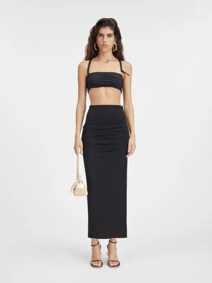 Women Dresses and Skirts JACQUEMUS The Drapeado Skirt Black
