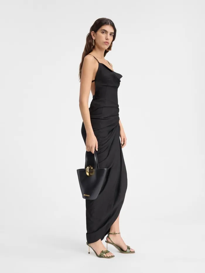 Women Dresses and Skirts JACQUEMUS The Saudade Long Dress Black Women Dresses and Skirts JACQUEMUS The Saudade Long Dress Black