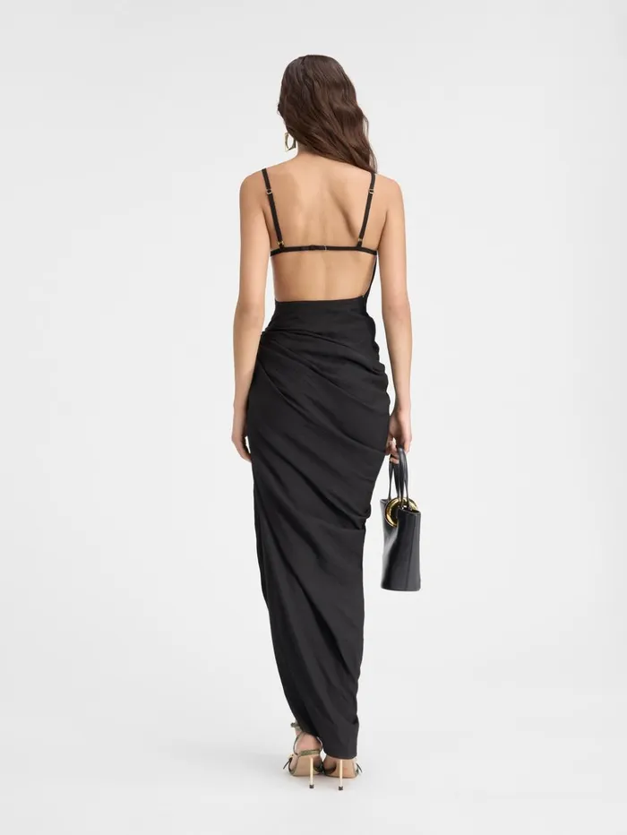Women Dresses and Skirts JACQUEMUS The Saudade Long Dress Black Women Dresses and Skirts JACQUEMUS The Saudade Long Dress Black
