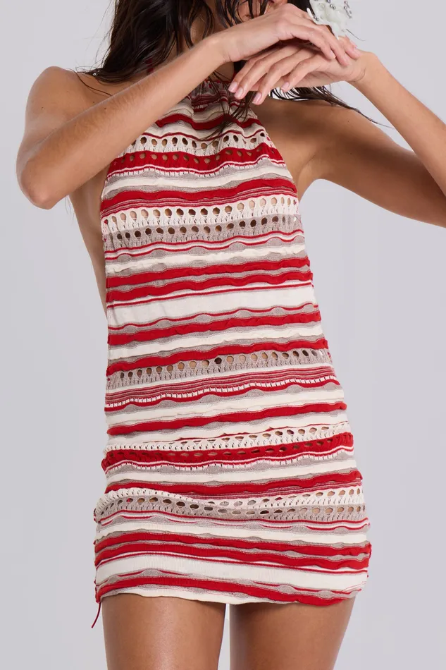 Women Dresses Jaded London Shop Cata Halter Ruffle Knit Mini Dress