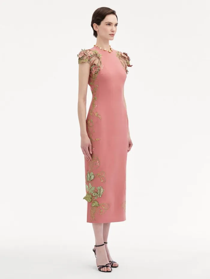 Women Dresses Oscar De La Renta Art Nouveau Pencil Dress Rouge