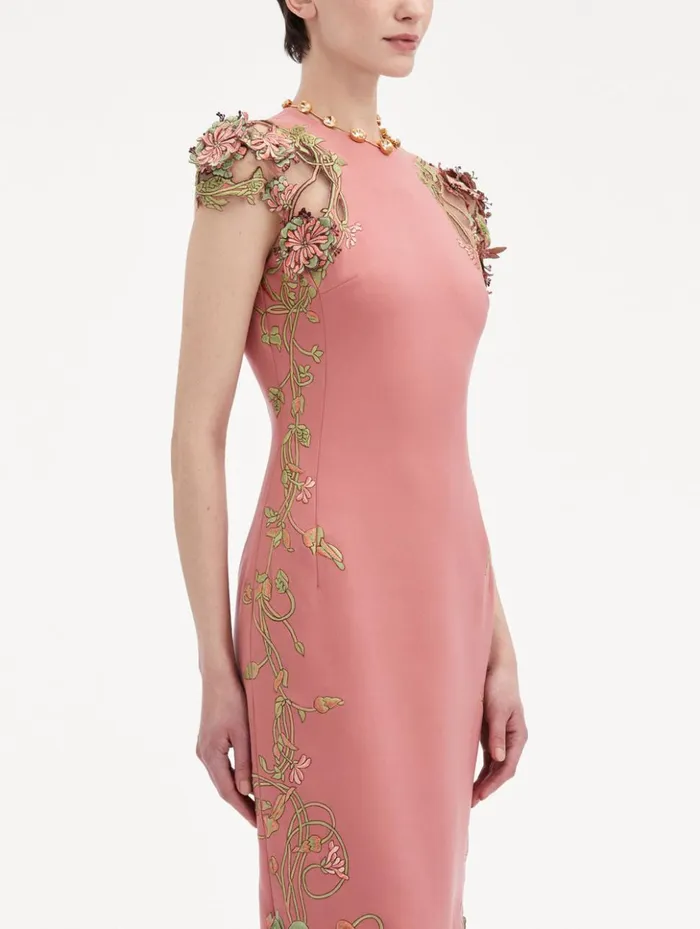 Women Dresses Oscar De La Renta Art Nouveau Pencil Dress Rouge