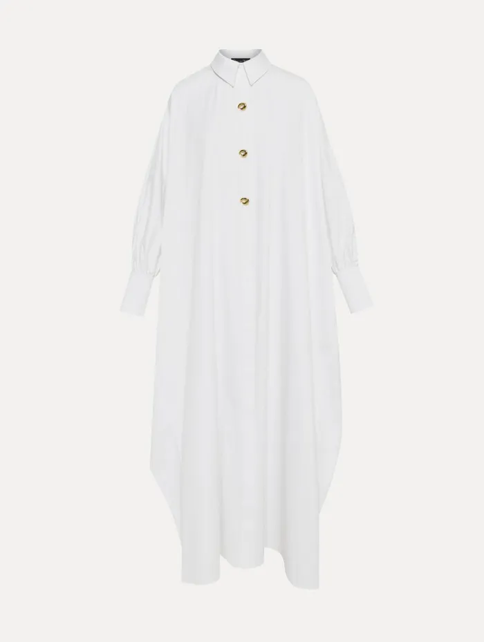 Women Dresses Oscar De La Renta Cotton Poplin Caftan White