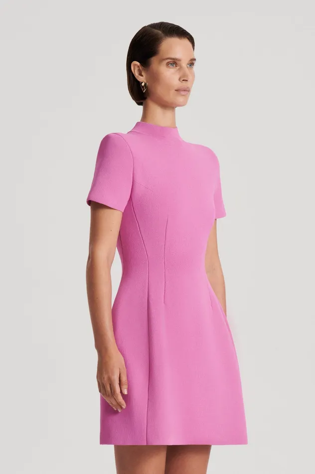 Women Dresses Scanlan Theodore CREPE KNIT PEPLUM DRESS PEONY