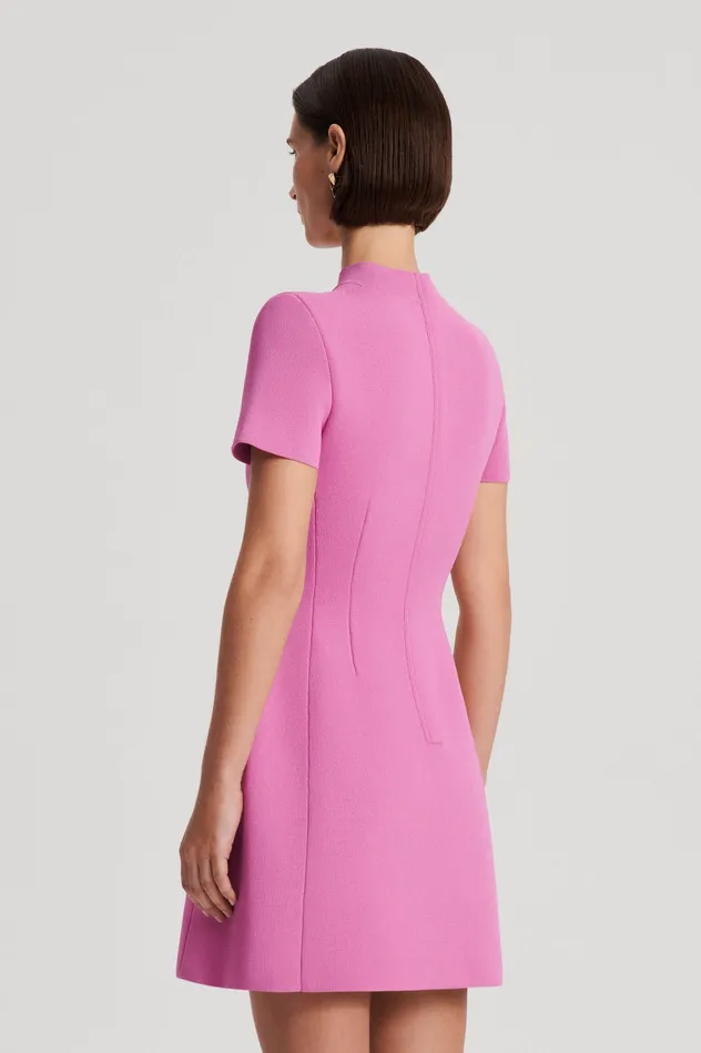 Women Dresses Scanlan Theodore CREPE KNIT PEPLUM DRESS PEONY