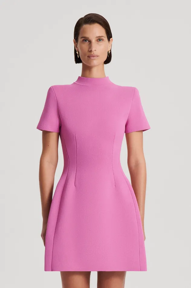 Women Dresses Scanlan Theodore CREPE KNIT PEPLUM DRESS PEONY