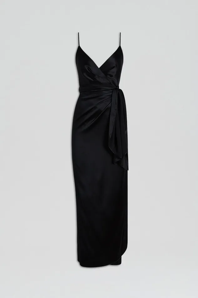 Women Dresses Scanlan Theodore SILK WRAP DRESS BLACK Women Dresses Scanlan Theodore SILK WRAP DRESS BLACK