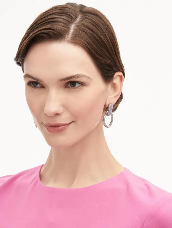 Women Earrings Oscar De La Renta Pav O Drop Earrings Blue Women Earrings Oscar De La Renta Pav O Drop Earrings Blue