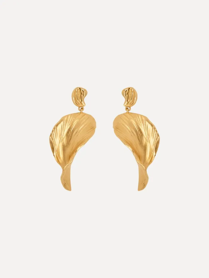 Women Earrings Oscar De La Renta Petal Drop Earrings Gold
