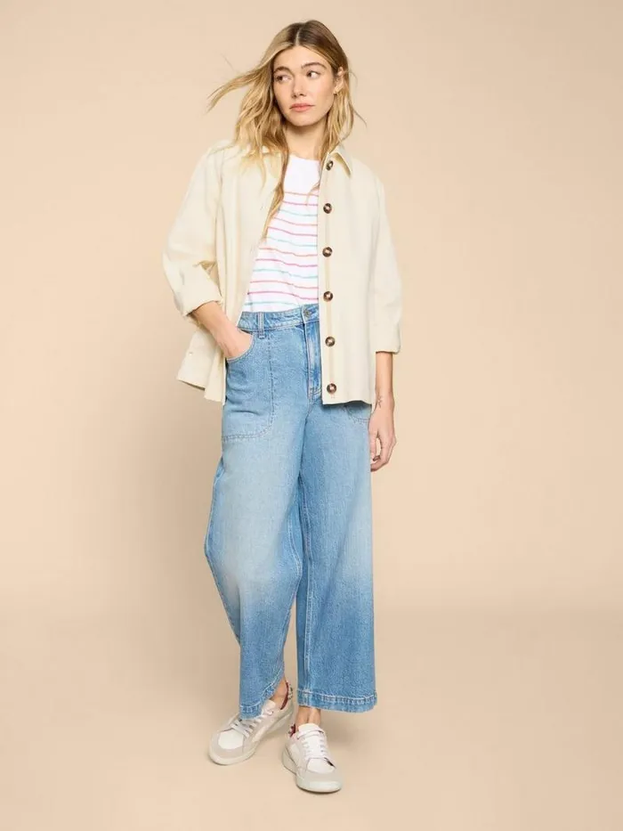 Women Eden Denim Relaxed Jacket Light Natural White Stuff Coats and Jackets