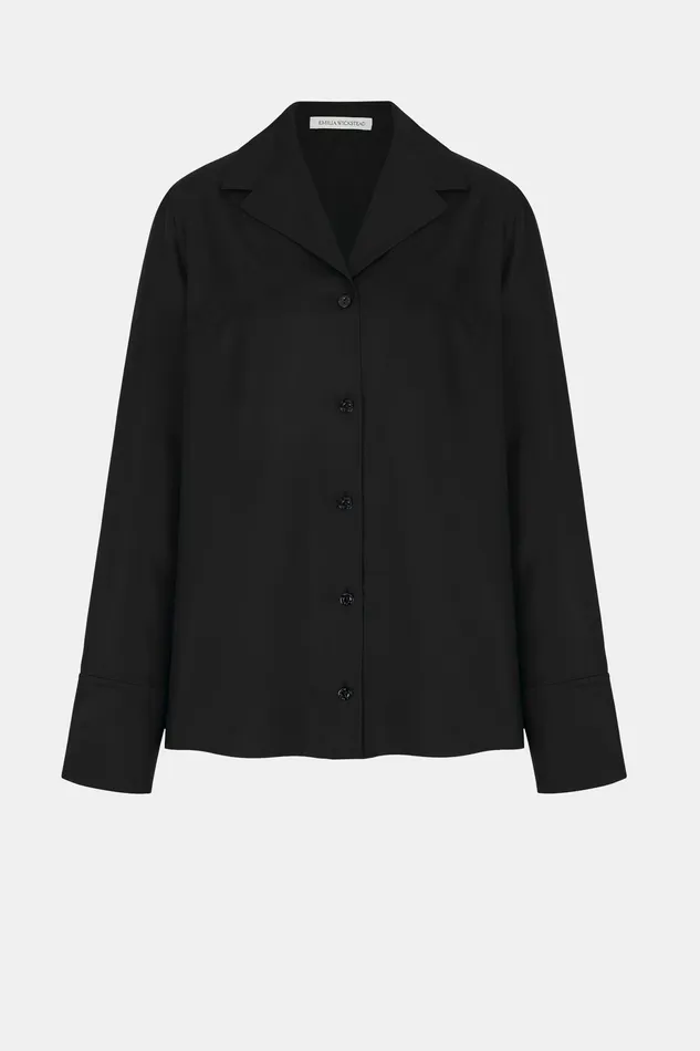 Women Emilia Wickstead Valcavi Jacket In Black Silk Twill Shirts and Tops