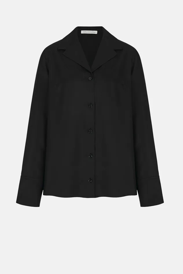Women Emilia Wickstead Valcavi Jacket In Black Silk Twill Shirts and Tops Women Emilia Wickstead Valcavi Jacket In Black Silk Twill Shirts and Tops