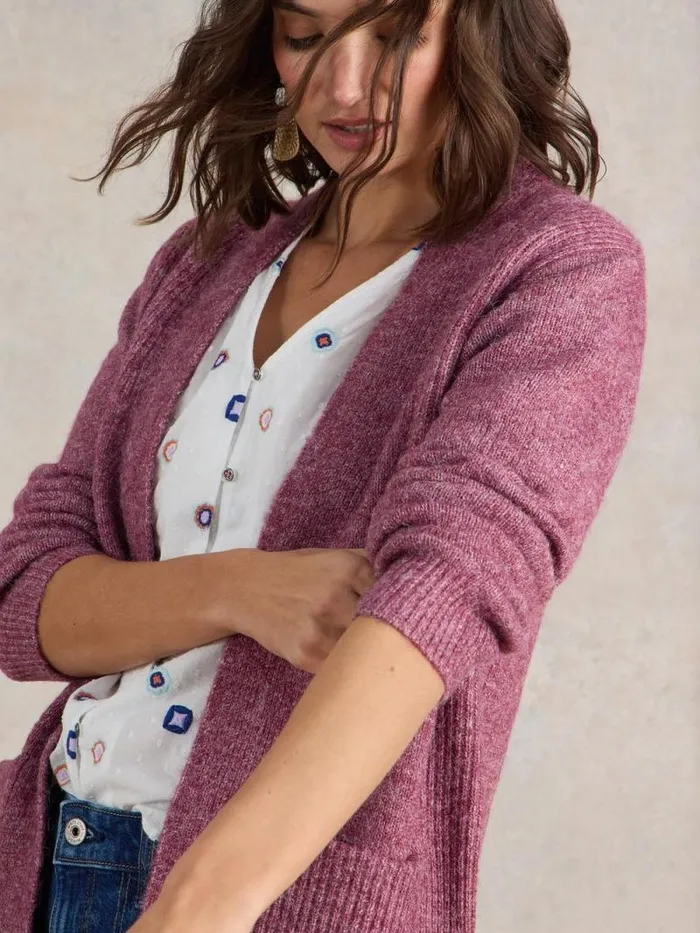 Women ERIN LONGLINE CARDI Dk Plum White Stuff Knitwear Women ERIN LONGLINE CARDI Dk Plum White Stuff Knitwear