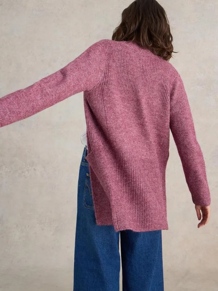 Women ERIN LONGLINE CARDI Dk Plum White Stuff Knitwear Women ERIN LONGLINE CARDI Dk Plum White Stuff Knitwear