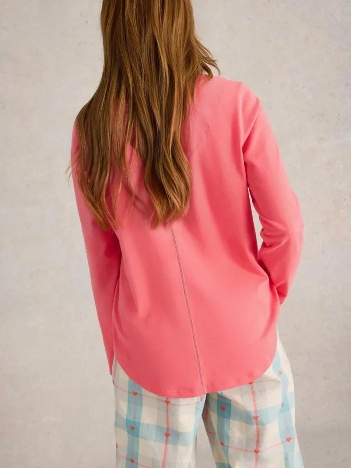 Women Eva Jersey PJ Top Bright Pink White Stuff Nightwear Women Eva Jersey PJ Top Bright Pink White Stuff Nightwear