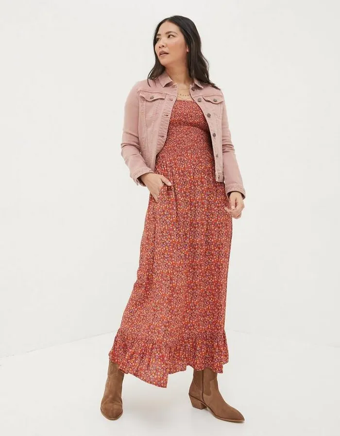 Women FatFace Coats and Jackets Tasha Denim Jacket Rose Pink