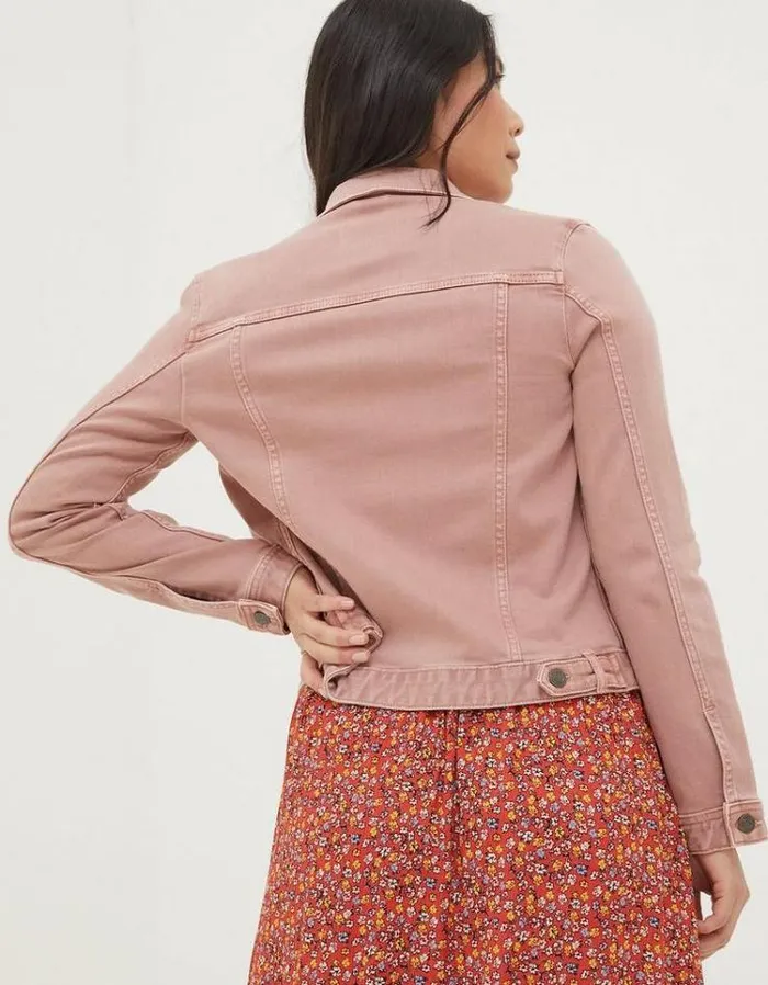 Women FatFace Coats and Jackets Tasha Denim Jacket Rose Pink