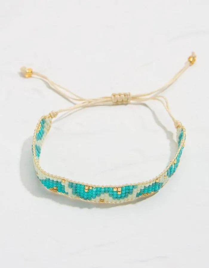 Women FatFace Jewelry Woven Bracelet Ivory