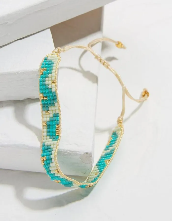 Women FatFace Jewelry Woven Bracelet Ivory