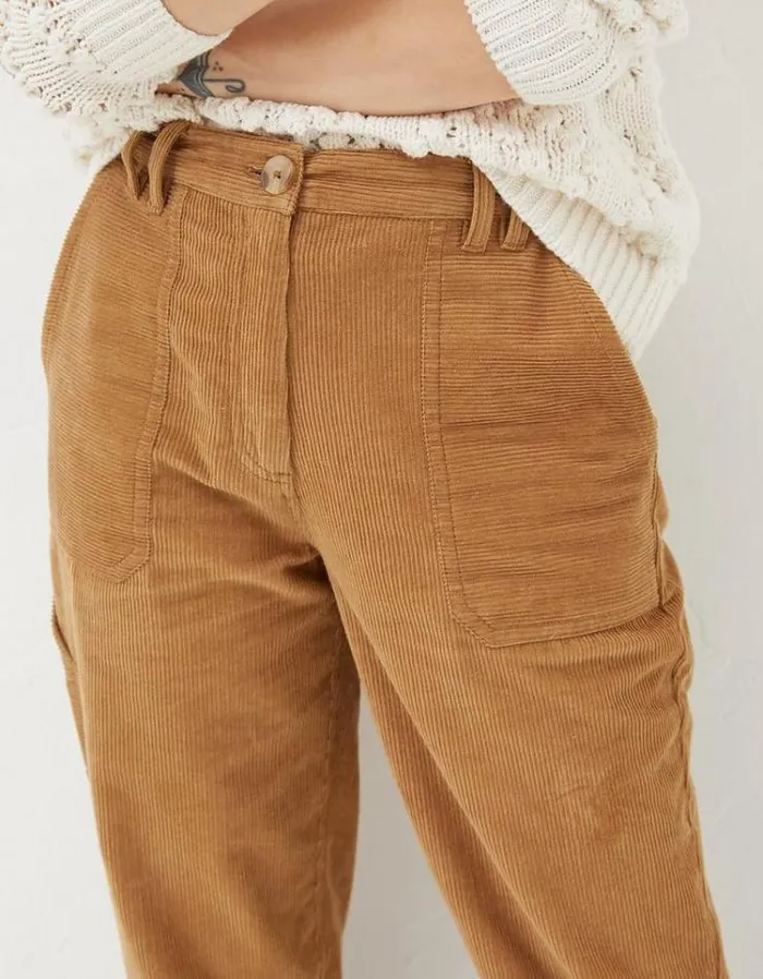 Women FatFace Pants and Leggings Chesil Mixed Cord Pants Brown