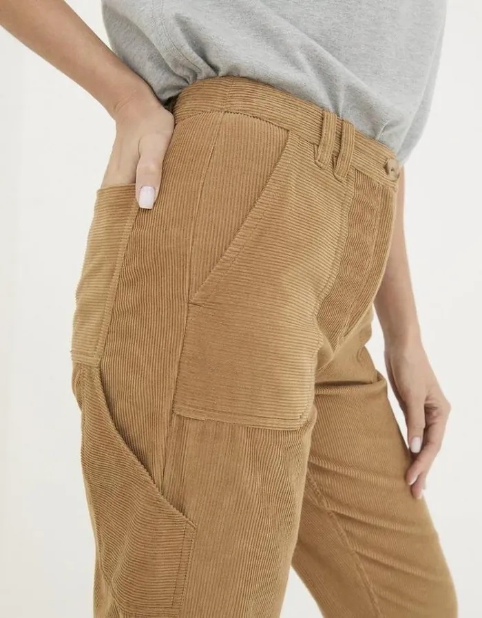Women FatFace Pants and Leggings Chesil Mixed Cord Pants Brown